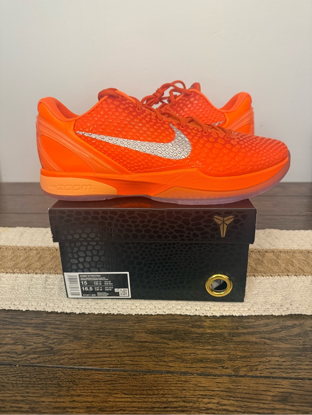 Nike Kobe 6 Protro Total Orange size 15